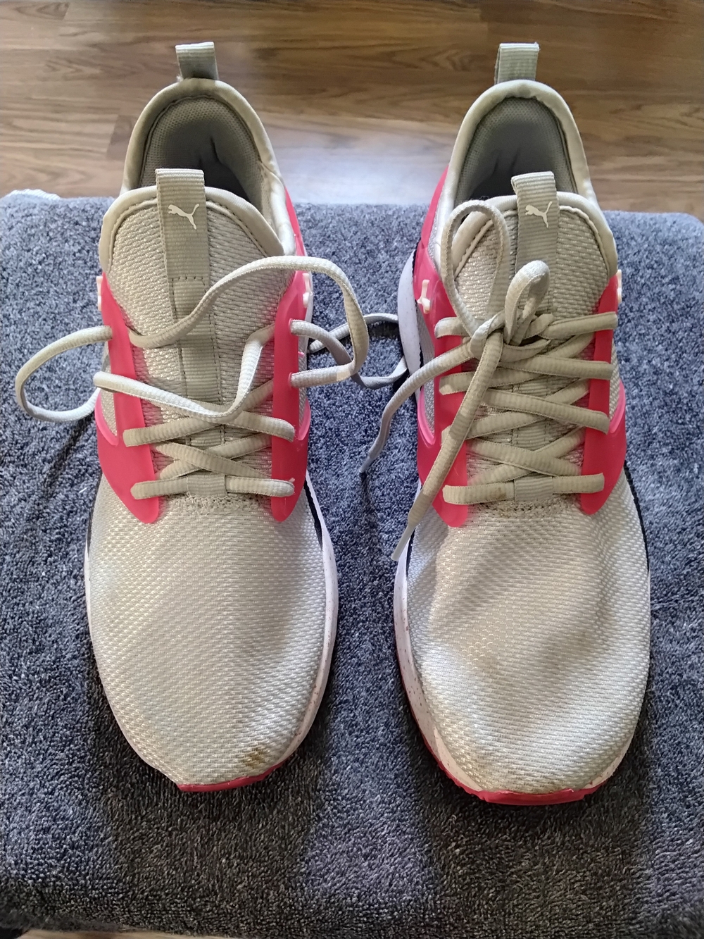Puma Pacer Future Light Grey Pink Athletic Running Sneakers Sz 8.5